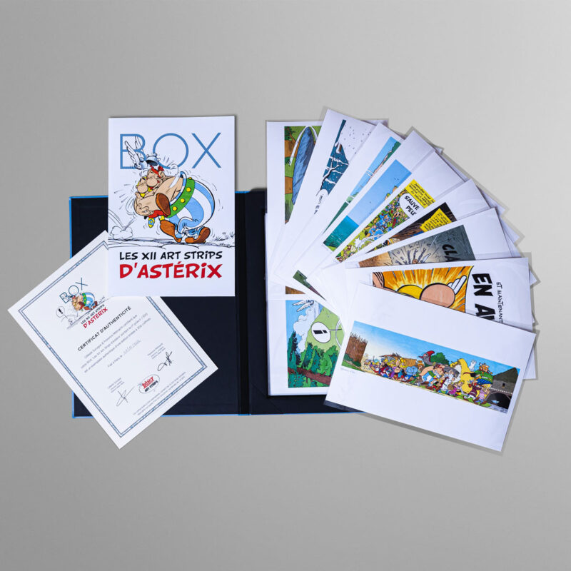 Les XII Art Strips Asterix Box Packshot Ouvert Ombres Les XII Art Strips Asterix Box Packshot Ouvert Ombres