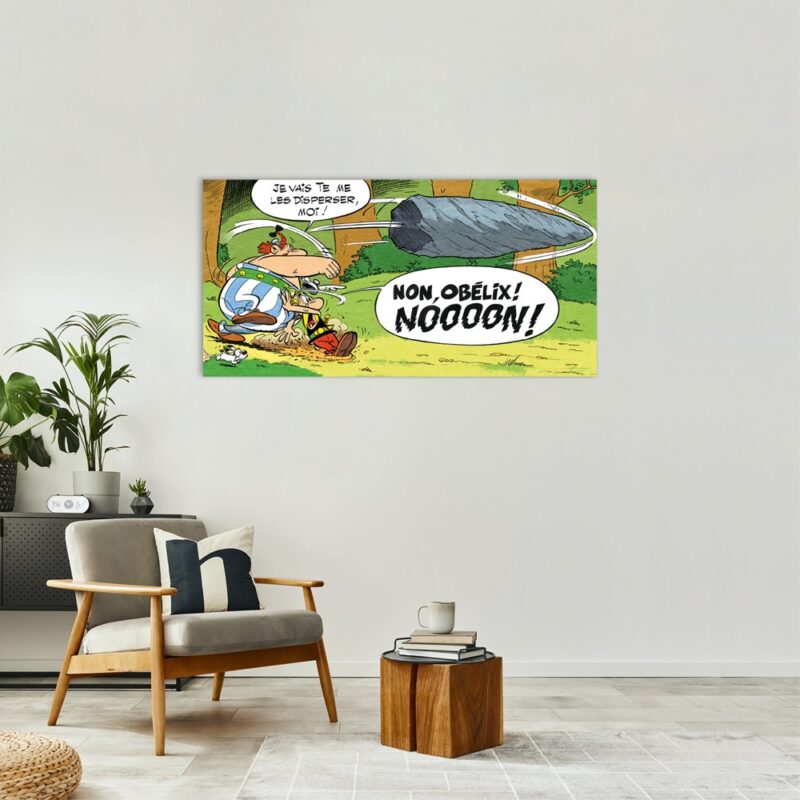 Astérix Art Strips – Noooon! – Dibond sur plexiglas – 75x150 Astérix Art Strips – Noooon! – Dibond sur plexiglas – 75x150