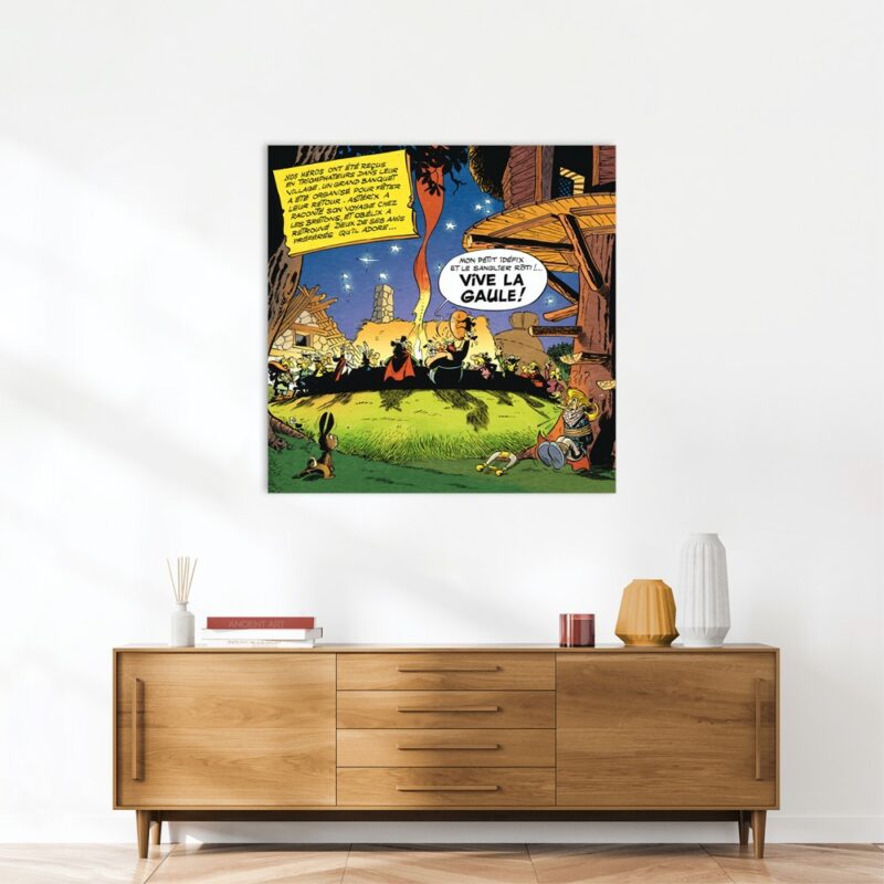 Astérix Art Strips – Le banquet – Dibond sur plexiglas –  120x120 Astérix Art Strips – Le banquet – Dibond sur plexiglas –  120x120