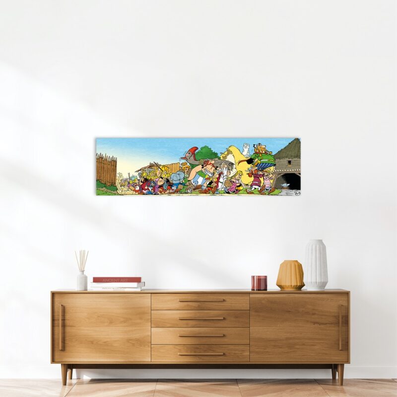 Astérix Art Strips – Retour à la Maison – Dibond Sur Plexiglas – 40x150